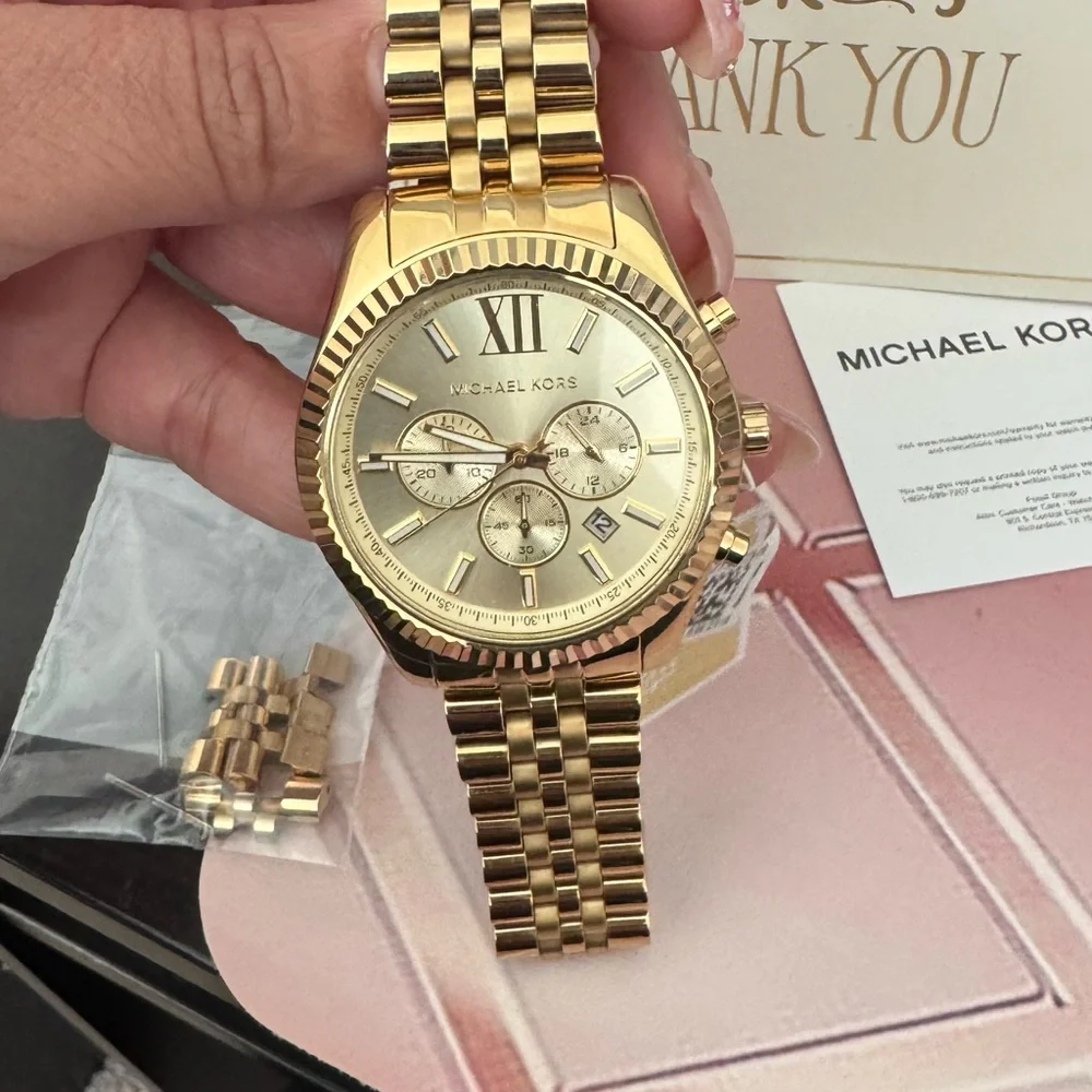 Michael Kors Gold Tone Chronograph Bracelet Watch